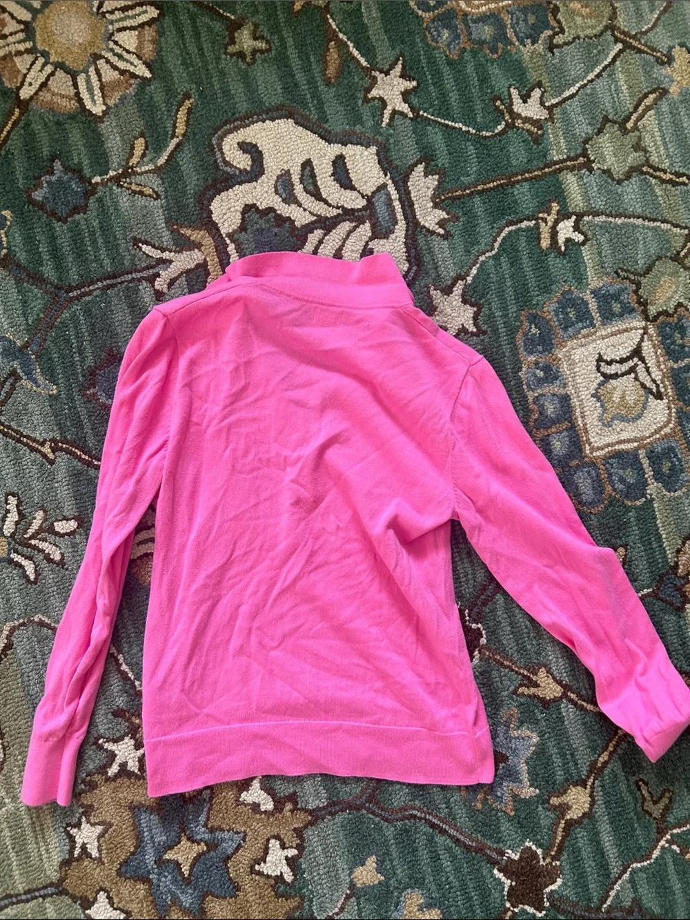 J. Crew Hot Pink V-Neck Lightweight Sweater